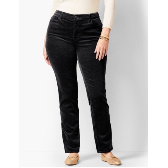 NWT Talbots Pant Trouser High Rise Straight Leg Curvy Corduroy Black Slimming - Picture 13 of 13